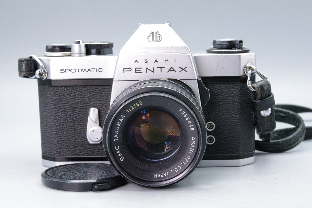 Asahi Pentax Spotmatic SP II + SMC Takumar 55mm f/2 – Tested Working – VGC