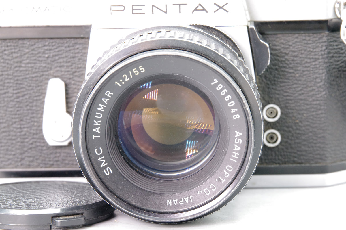 Asahi Pentax Spotmatic SP II + SMC Takumar 55mm f/2 – Tested Working – VGC