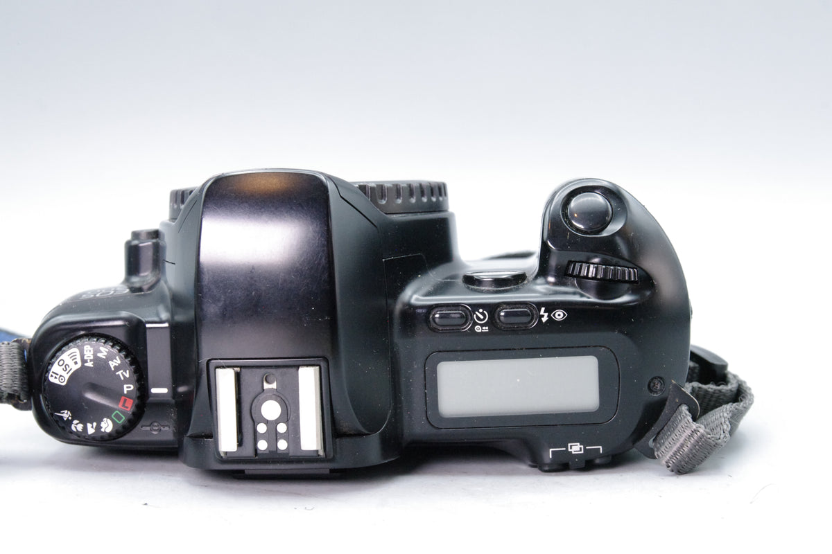 Canon EOS 500 35mm SLR Film Camera Body Black EF Mount Cap Strap Tested