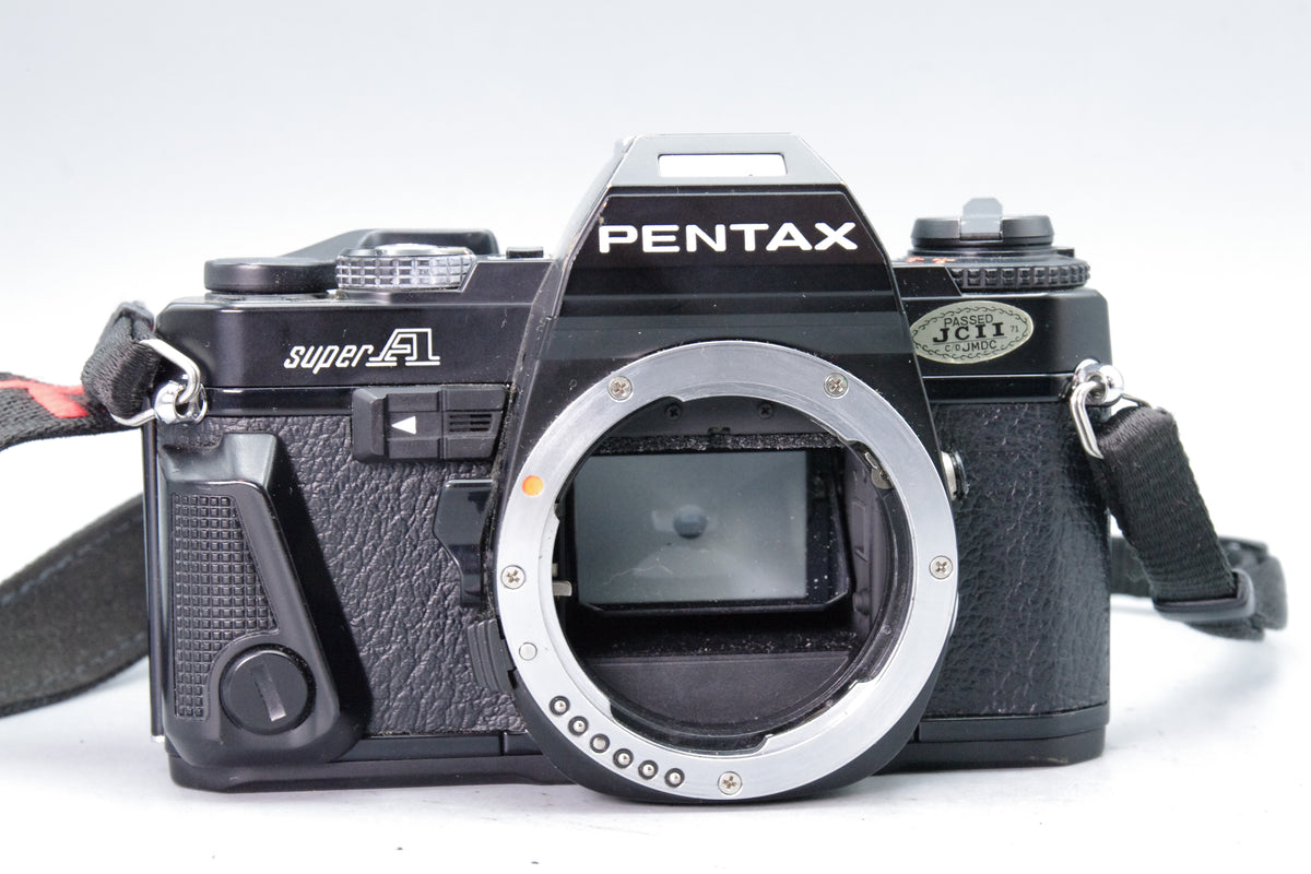 Pentax Super A 35mm SLR Film Camera Body Black KA Mount Strap Tested