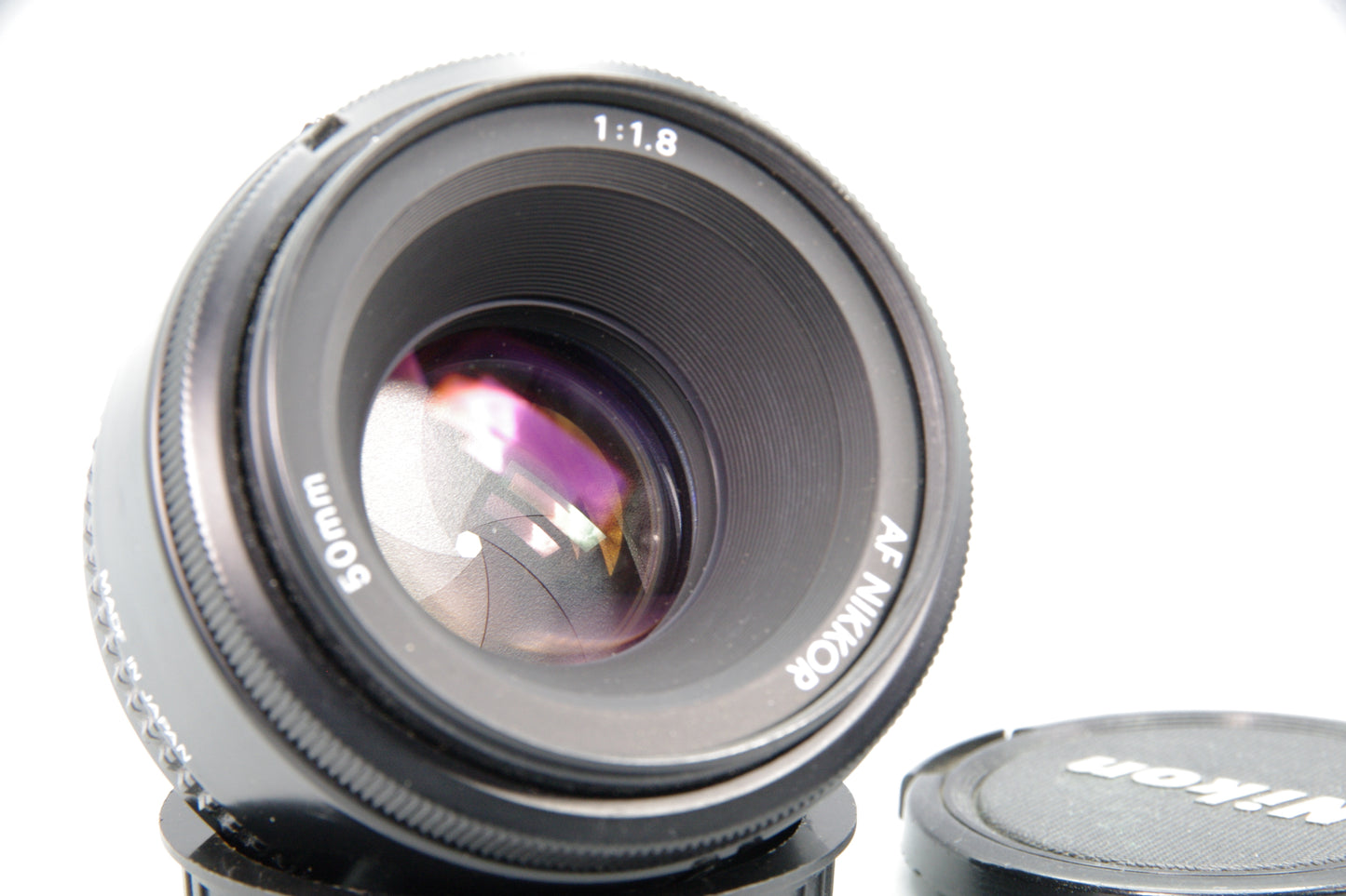 Nikon AF Nikkor 50mm f/1.8 Lens – AF – Fast Prime – Excellent – Both Caps