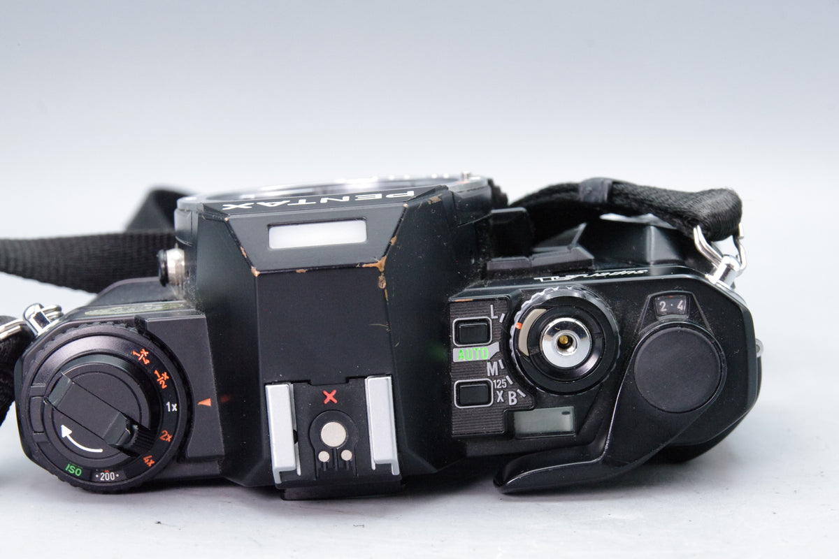 Pentax Super A 35mm SLR Film Camera Body Black KA Mount Strap Tested