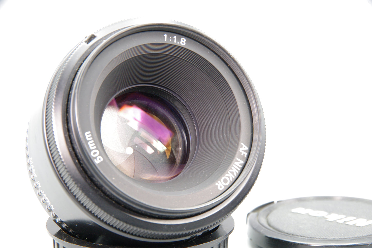 Nikon AF Nikkor 50mm f/1.8 Lens – AF – Fast Prime – Excellent – Both Caps