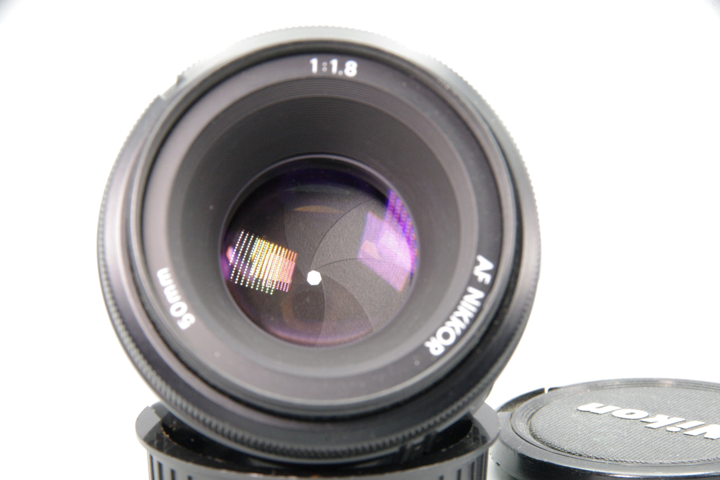 Nikon AF Nikkor 50mm f/1.8 Lens – AF – Fast Prime – Excellent – Both Caps