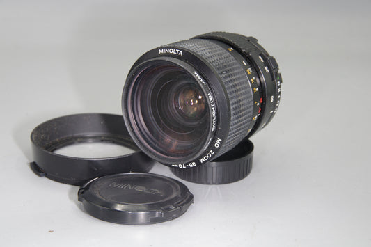 Minolta MD Zoom 35–70mm f/3.5 Lens – Minolta MD Mount – Caps, Hood, UV Filter