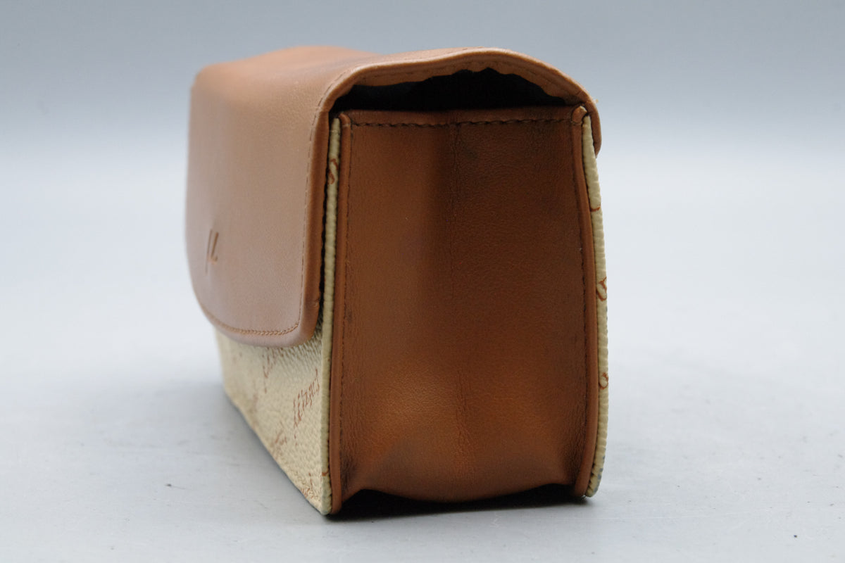 Genuine Olympus mju Monogram Tan Leather Camera Case Pouch Rare Vintage