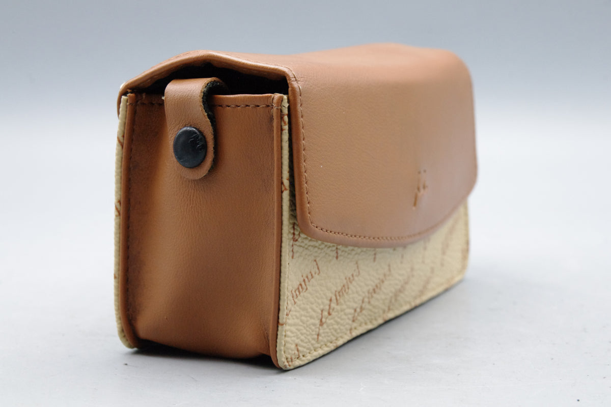 Genuine Olympus mju Monogram Tan Leather Camera Case Pouch Rare Vintage