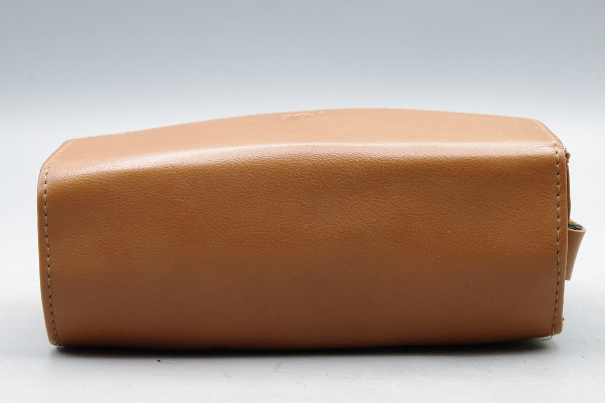 Genuine Olympus mju Monogram Tan Leather Camera Case Pouch Rare Vintage