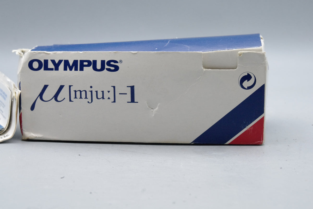 Olympus mju I 35mm Point and Shoot Film Camera Black 35mm f3.5 Lens Boxed