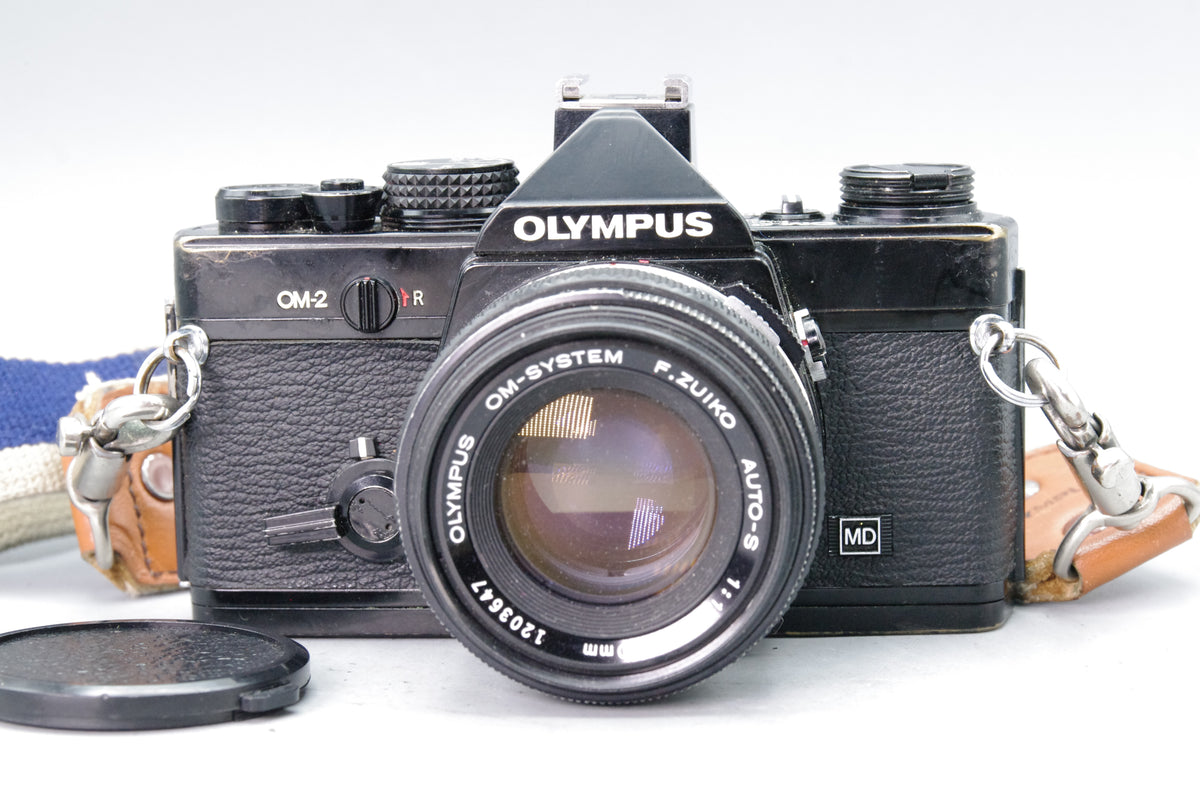 Olympus OM‑2 Black 35mm SLR + Zuiko 50mm f/1.8 Lens – VGC