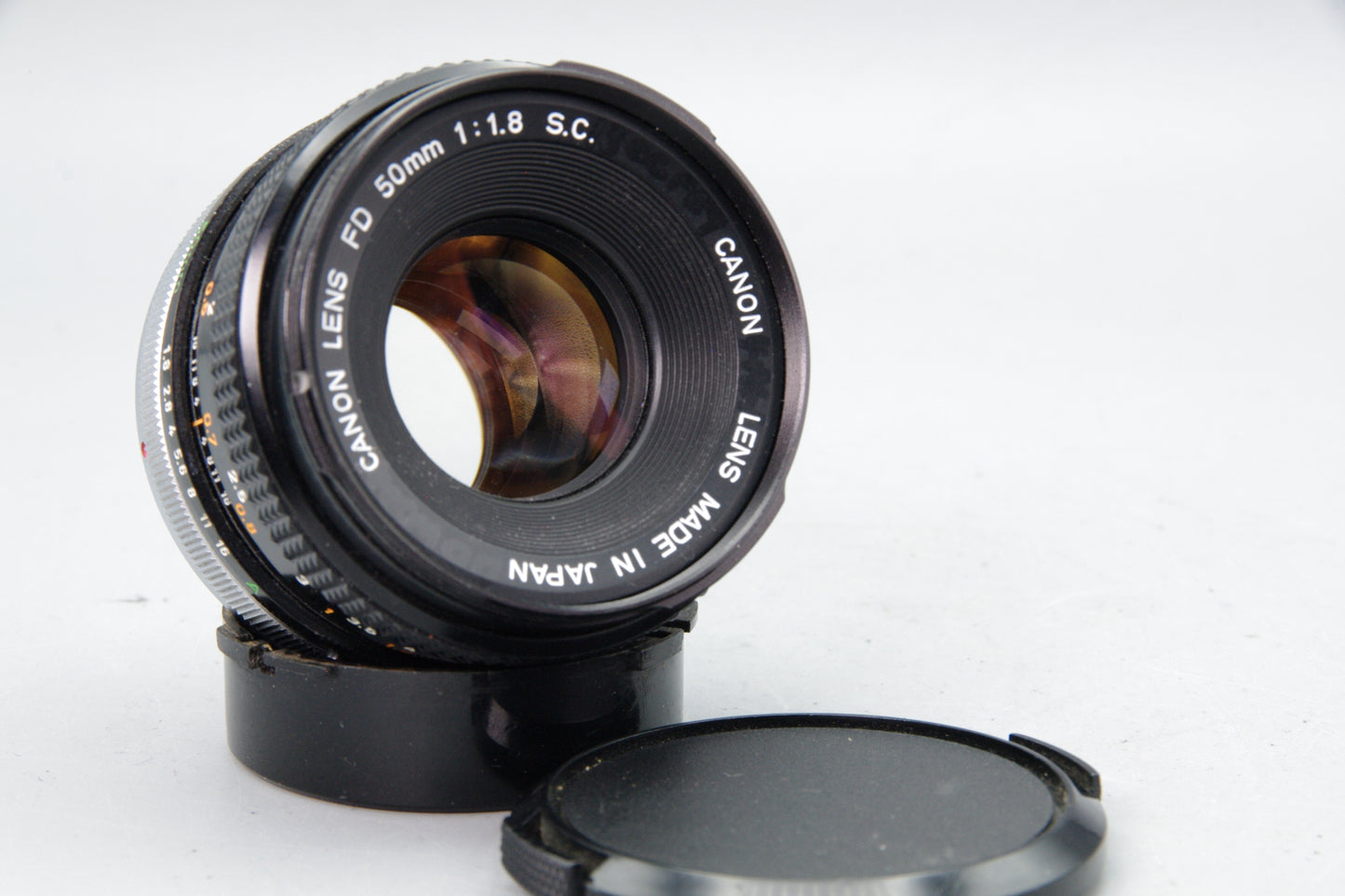 Canon FD 50mm f/1.8 S.C. Prime Lens Manual Focus with Caps – Tested Exc