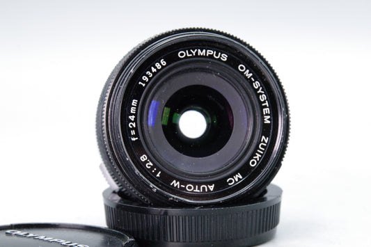 Olympus Zuiko Auto‑W 24mm f/2.8 Lens – OM Mount Wide Angle – VGC
