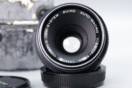 Olympus OM Zuiko Auto‑Macro 50mm f3.5 Lens – Olympus OM Mount – Excellent