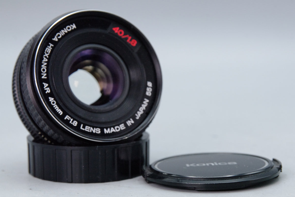 Konica Hexanon AR 40mm f1.8 Pancake Prime Lens Front Rear Caps Tested