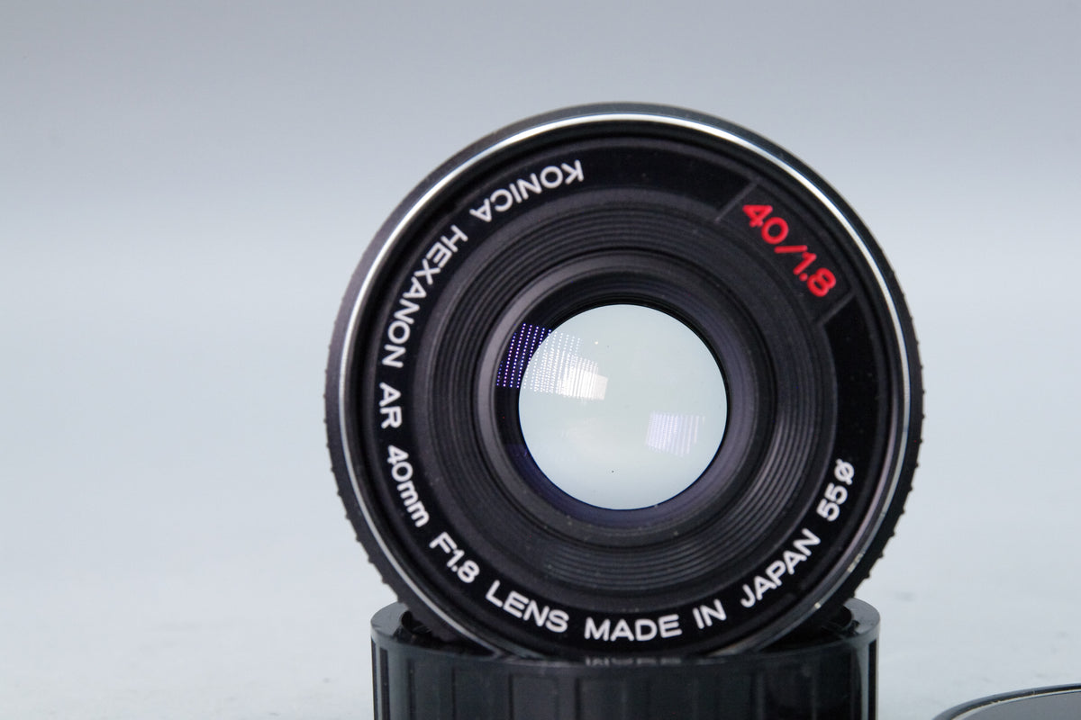 Konica Hexanon AR 40mm f1.8 Pancake Prime Lens Front Rear Caps Tested