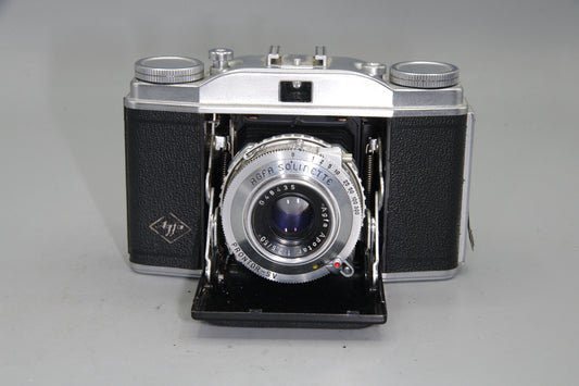 Agfa Solinette II 35mm Folding Camera Apotar Lens Stiff Focus