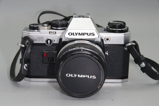 Olympus OM10 35mm SLR Camera with 50mm F/1.8 Lens+ Batteries - VGC