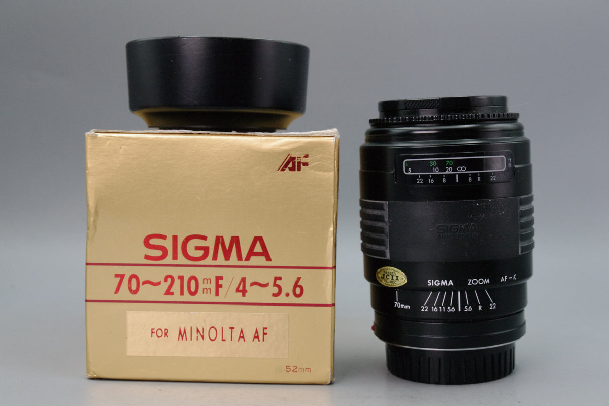 Sigma AF 70-210mm f4-5.6 Zoom Lens Minolta Sony A Mount Hood Boxed Tested