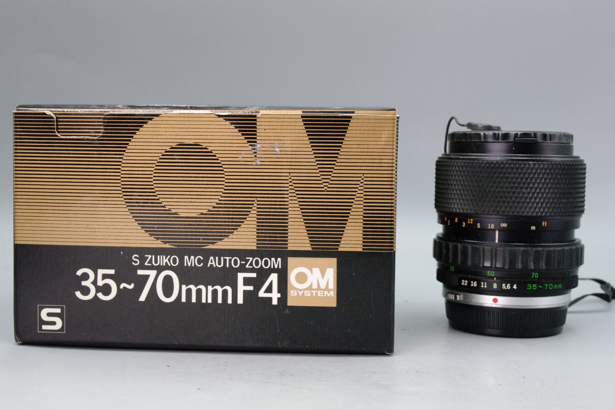 Olympus S Zuiko MC Auto-Zoom 35-70mm f4 OM Mount Lens Boxed Tested