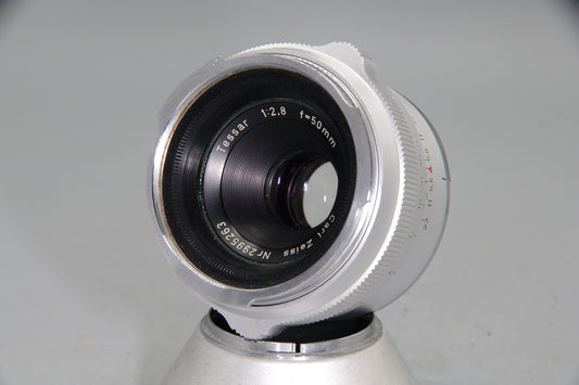 Carl Zeiss Contarex Tessar 50mm f2.8 Lens – Chrome Finish, Vintage German