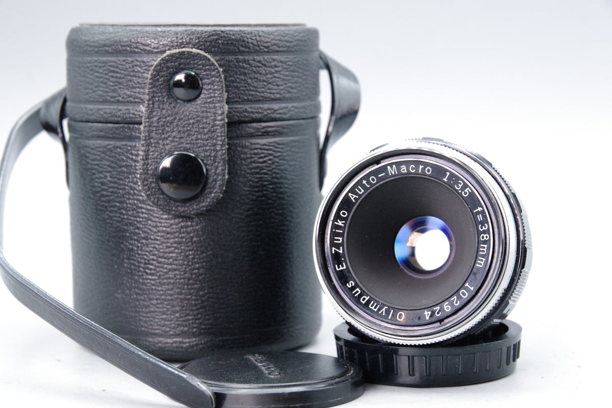 Olympus E.Zuiko Auto-Macro 38mm f3.5 Pen F Mount Lens Case Caps Tested