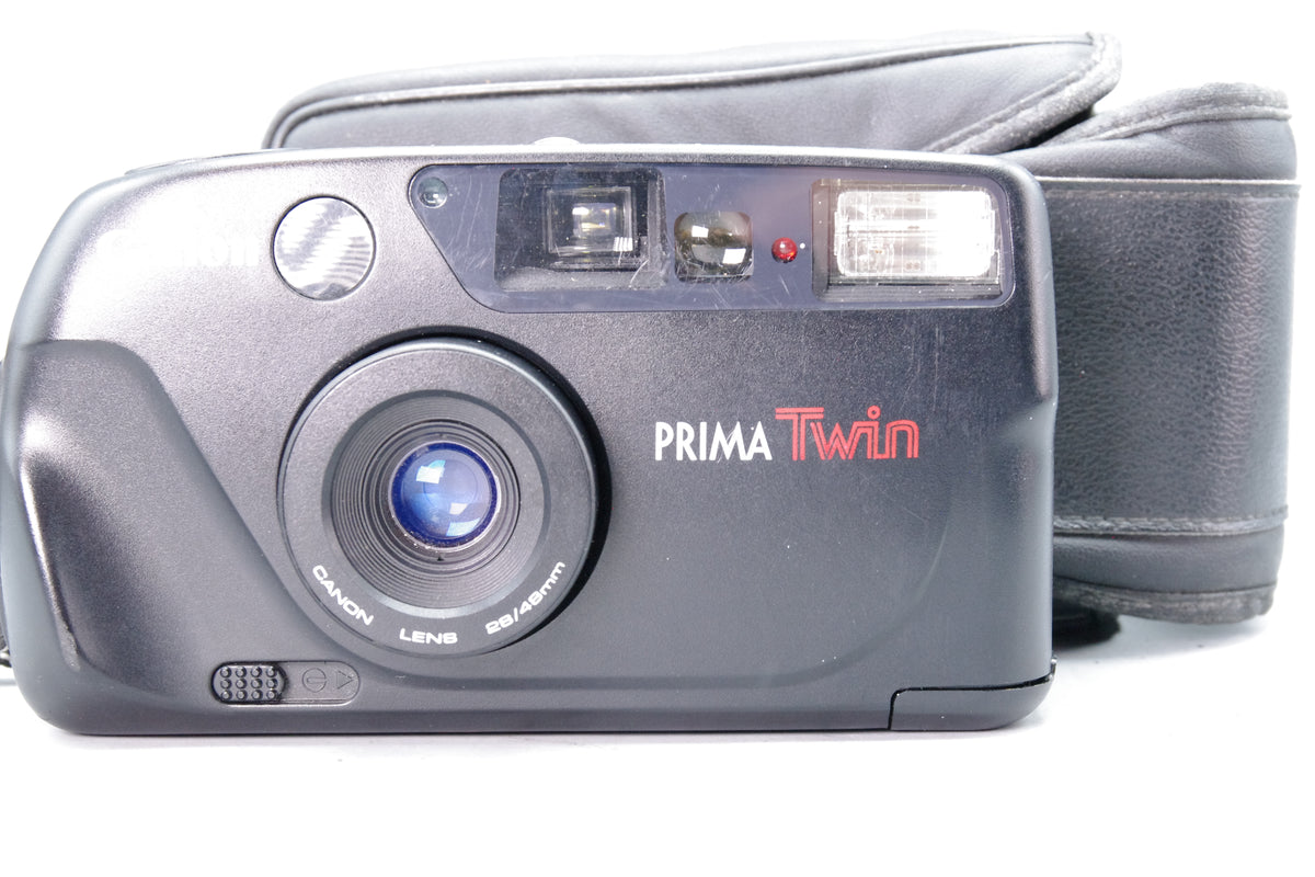 Canon Prima Twin 28/48mm Dual Lens 35mm Point Shoot Camera Soft Case Tested