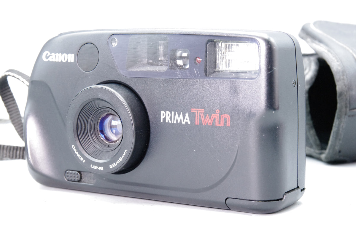 Canon Prima Twin 28/48mm Dual Lens 35mm Point Shoot Camera Soft Case Tested