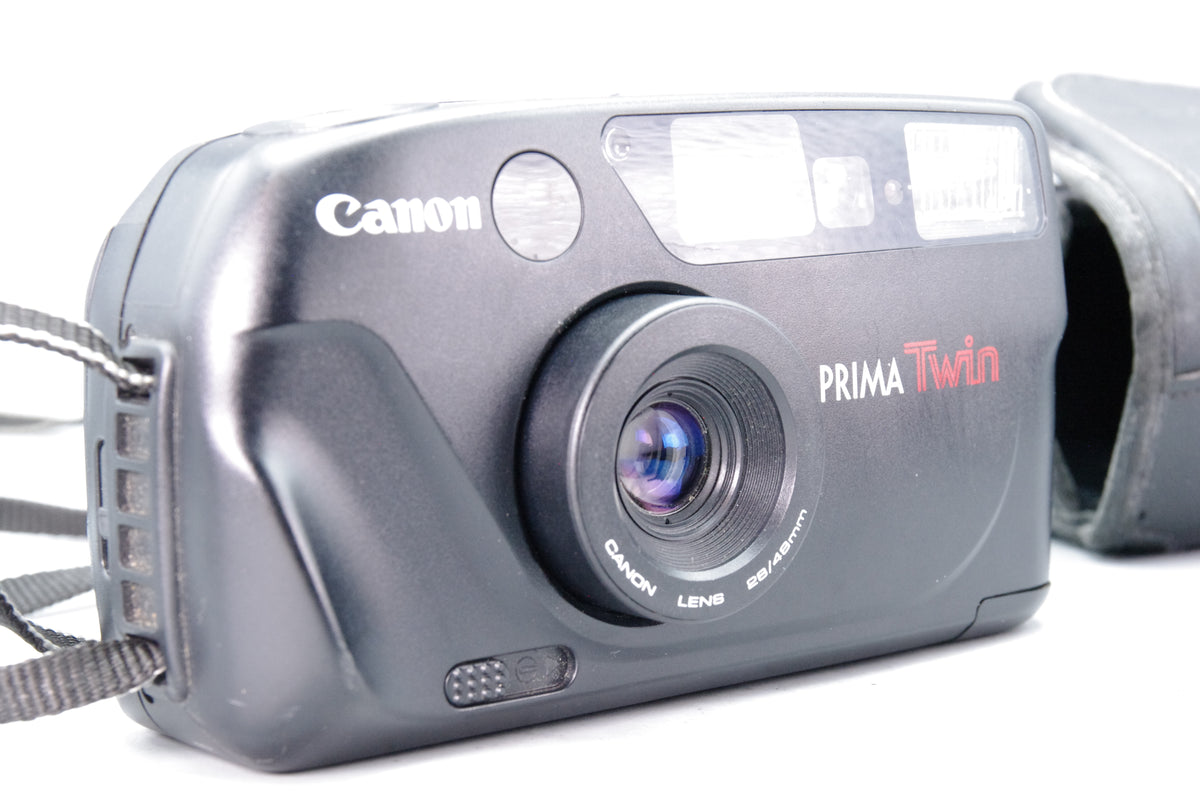 Canon Prima Twin 28/48mm Dual Lens 35mm Point Shoot Camera Soft Case Tested