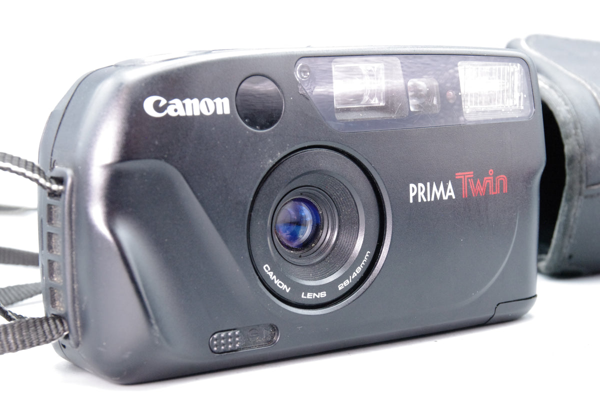 Canon Prima Twin 28/48mm Dual Lens 35mm Point Shoot Camera Soft Case Tested