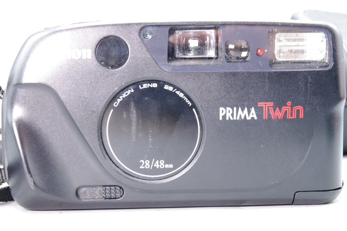 Canon Prima Twin 28/48mm Dual Lens 35mm Point Shoot Camera Soft Case Tested