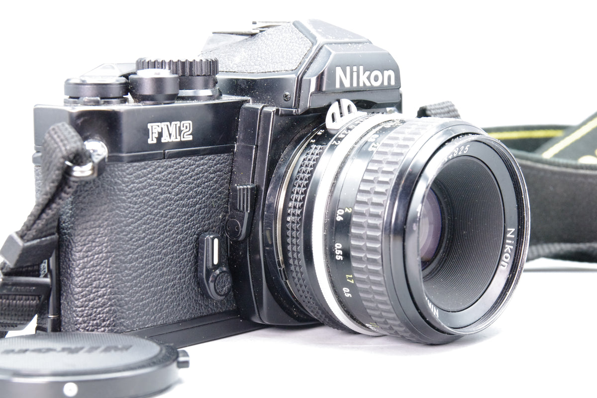 Nikon FM2 Black 35mm SLR Film Camera with Nikkor 50mm f2 Lens Tested