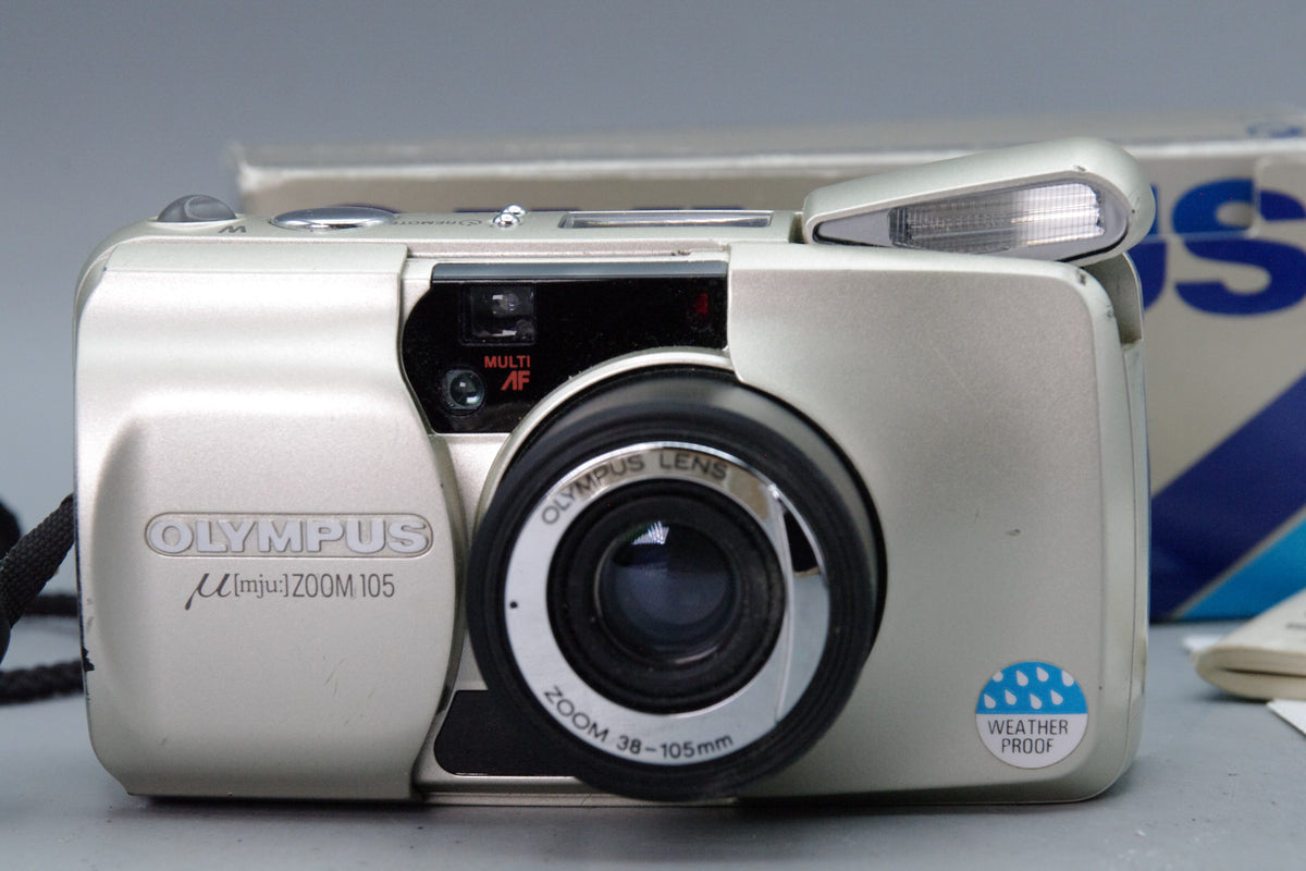 Olympus Mju Zoom 105 35mm Film Camera – Boxed – Tested & Working – Excellent