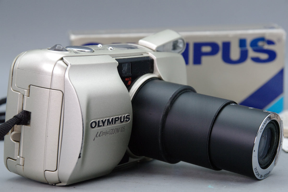 Olympus Mju Zoom 105 35mm Film Camera – Boxed – Tested & Working – Excellent