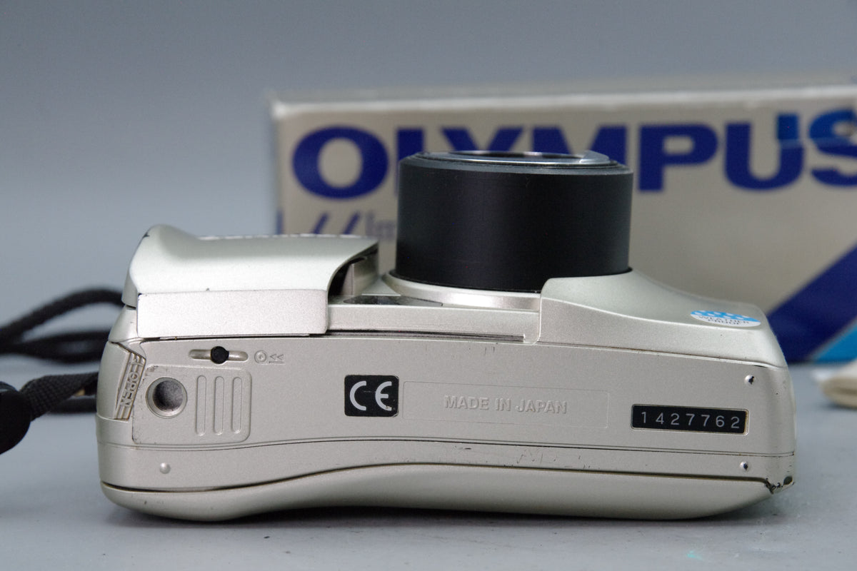 Olympus Mju Zoom 105 35mm Film Camera – Boxed – Tested & Working – Excellent