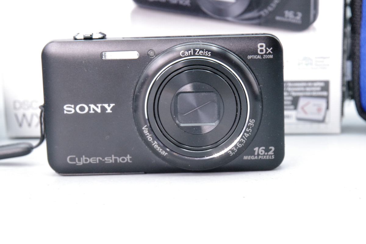 Sony Cyber-shot DSC-WX80 16.2MP Digital Camera Black Boxed Charger Case Tested