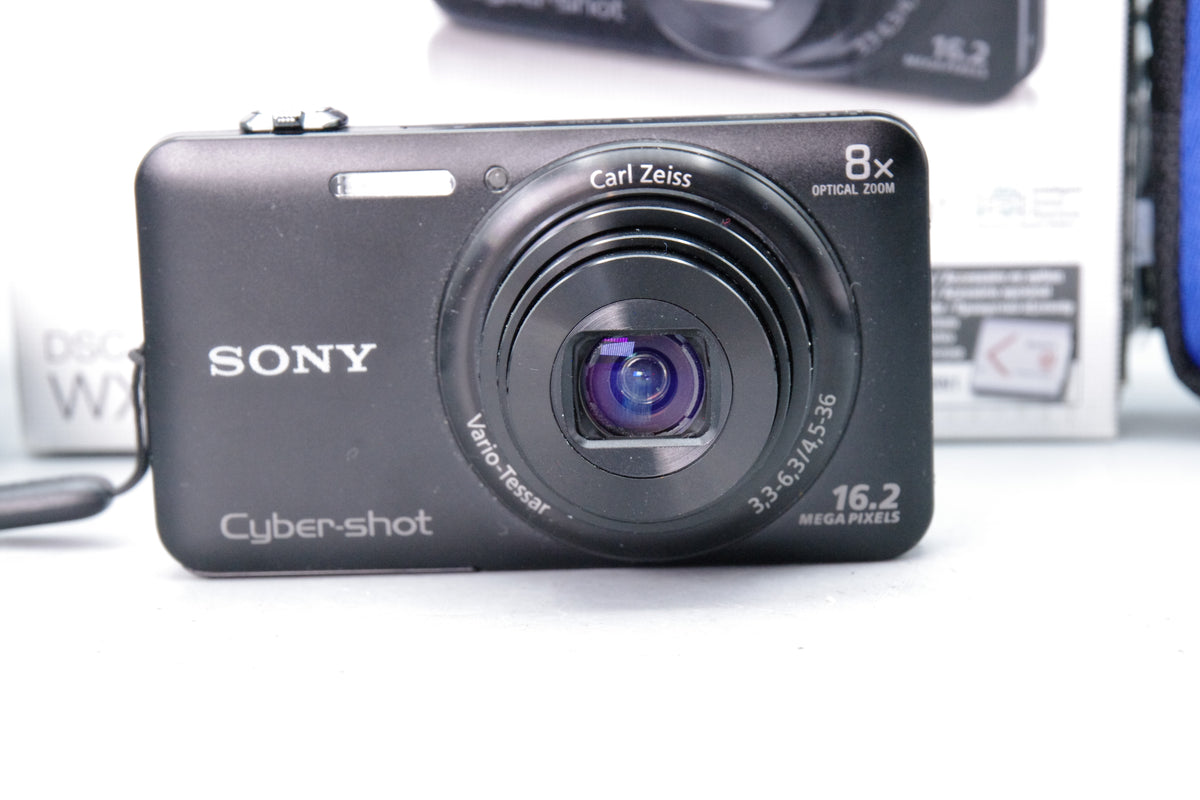Sony Cyber-shot DSC-WX80 16.2MP Digital Camera Black Boxed Charger Case Tested