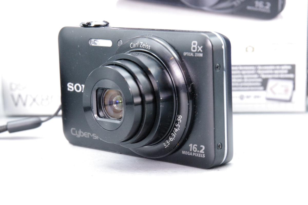 Sony Cyber-shot DSC-WX80 16.2MP Digital Camera Black Boxed Charger Case Tested