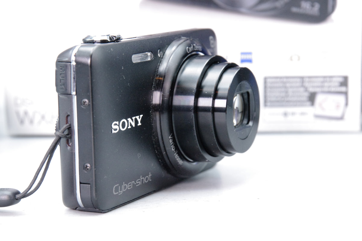 Sony Cyber-shot DSC-WX80 16.2MP Digital Camera Black Boxed Charger Case Tested