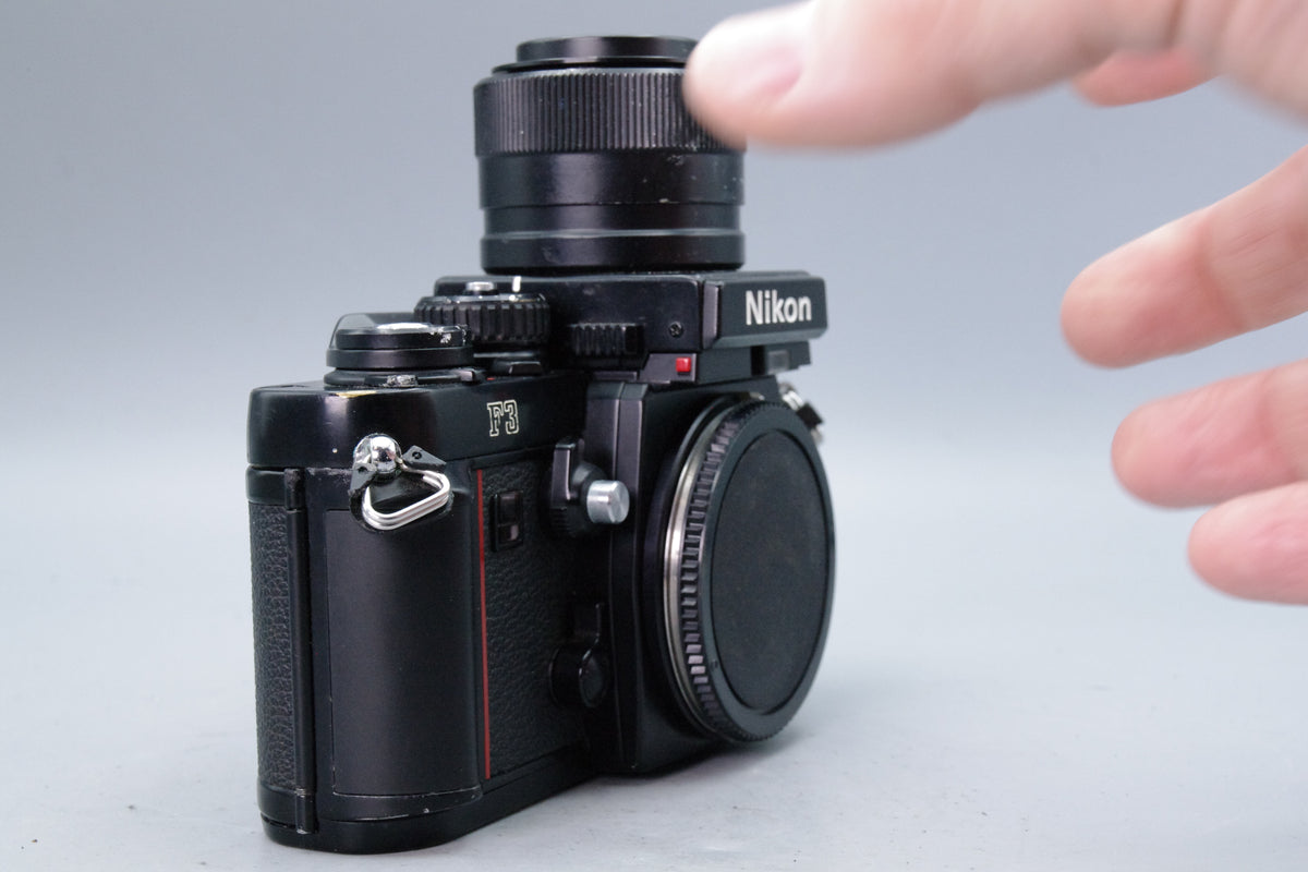 Nikon F3 35mm SLR Film Camera Body with DW-4 6x Magnifying Finder Tested