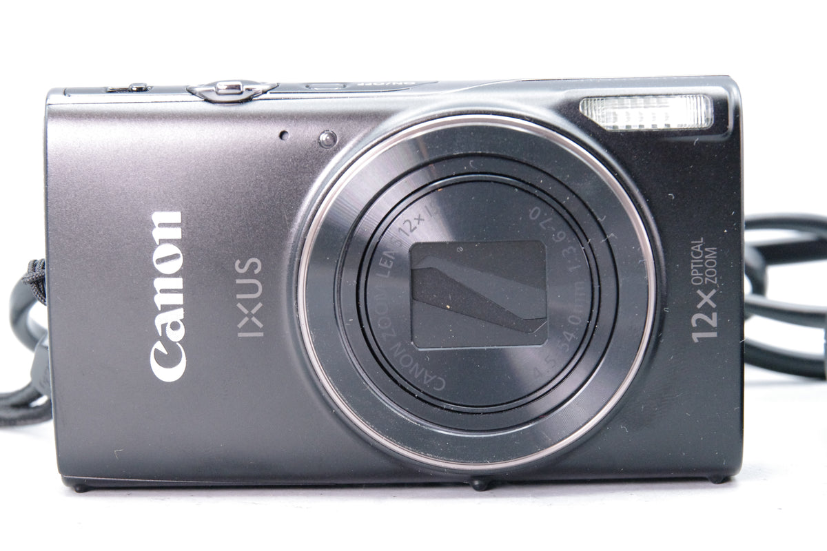 Canon IXUS 285 HS 20.2MP Digital Camera Black 12x Zoom Charger Tested