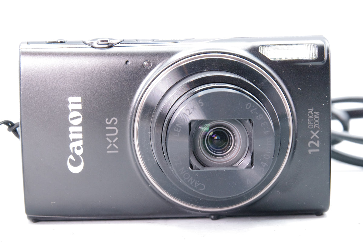 Canon IXUS 285 HS 20.2MP Digital Camera Black 12x Zoom Charger Tested