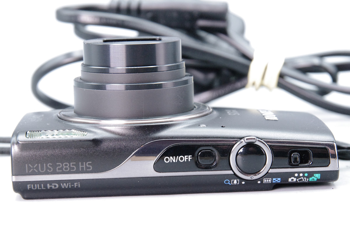 Canon IXUS 285 HS 20.2MP Digital Camera Black 12x Zoom Charger Tested