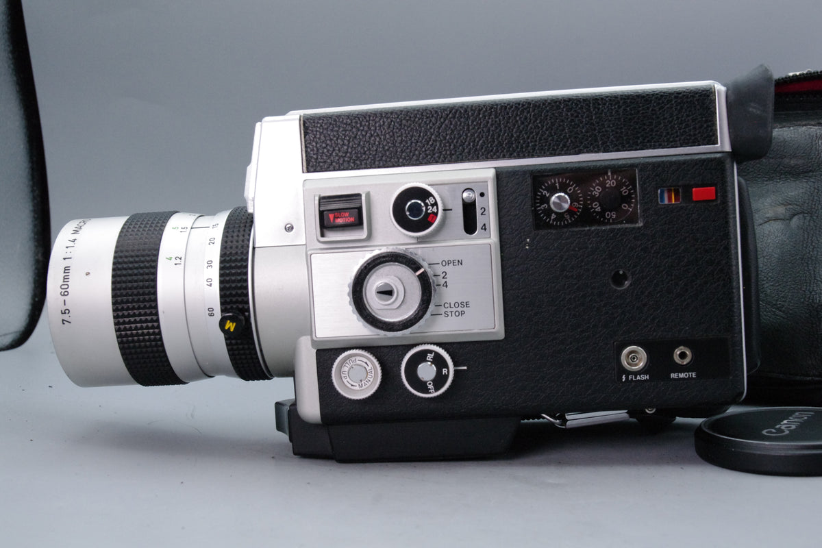 Canon Auto Zoom 814 Electronic Super 8 Movie Camera Case Cap Tested Working