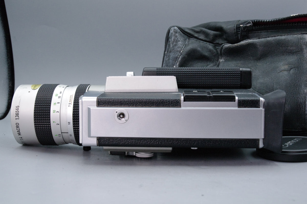 Canon Auto Zoom 814 Electronic Super 8 Movie Camera Case Cap Tested Working