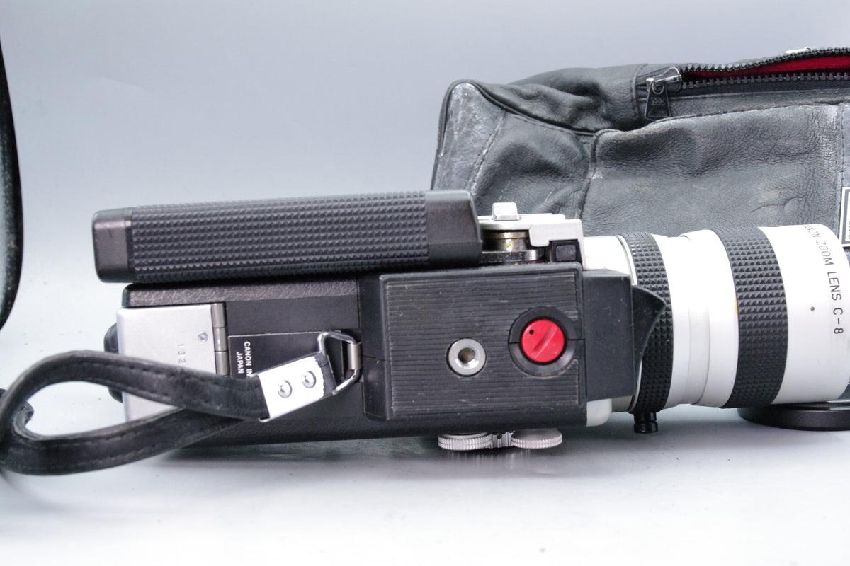 Canon Auto Zoom 814 Electronic Super 8 Movie Camera Case Cap Tested Working