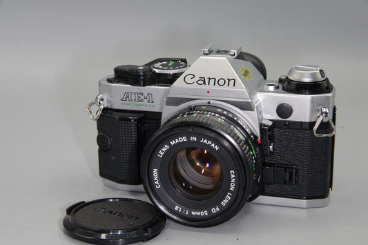 Canon AE-1 Program + FD 50mm f/1.8 Lens  Excellent – Tested