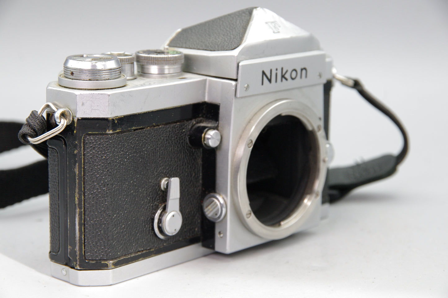 Nikon F 35mm SLR Camera Body Classic - Working but Damage to Prism