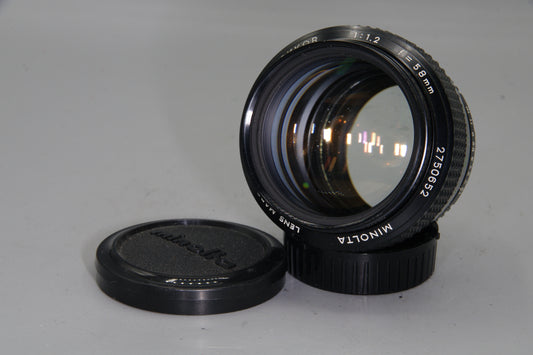 Minolta MC Rokkor-PG 58mm f/1.2 Lens - MD Mount - Ultra Fast - Excellent