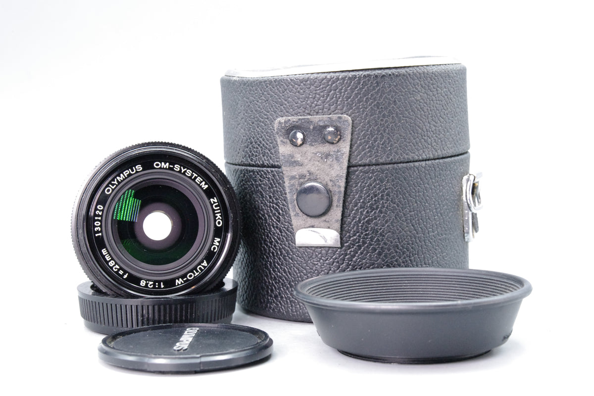 Olympus Zuiko Auto-W 28mm f/2.8 Wide Angle Lens & Case – Excellent