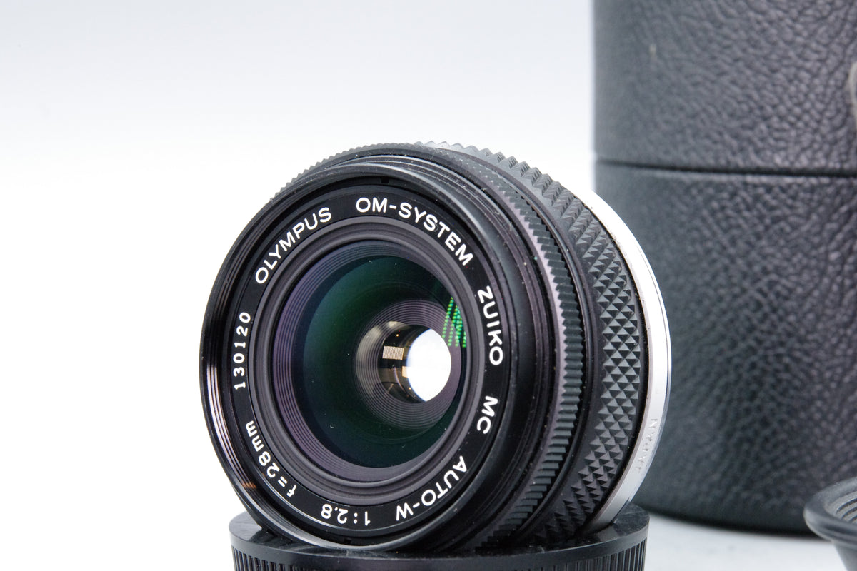 Olympus Zuiko Auto-W 28mm f/2.8 Wide Angle Lens & Case – Excellent